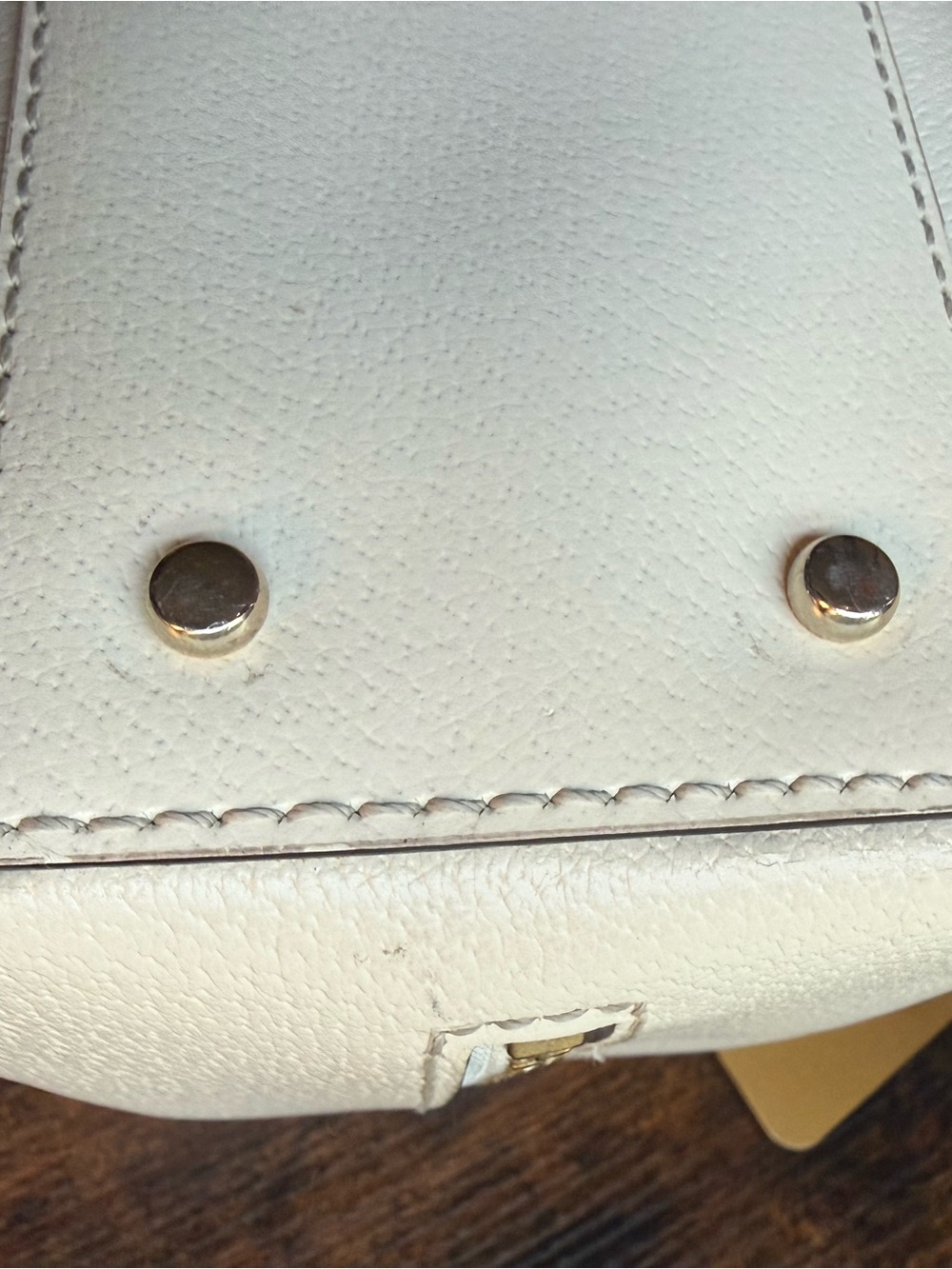 Kate Spade cream satchel with red and multicolor scarf tie. Very Good Condition - Picture 10 of 12